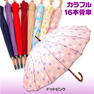 カラフル!16本骨傘 【無地】ネイビー
