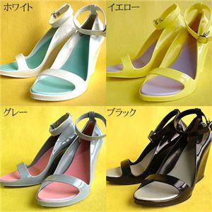 Melissaタイプ フレーバーローヒールサンダル 70 イエロー(×パープル) L(23.5-24.0cm)