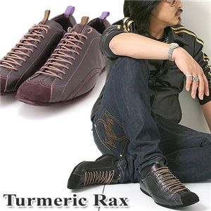 Turmeric Rax パープルステッチ ロングノーズオールレザーシューズ 1993 ブラック 26.0
