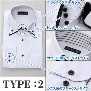 スタイリッシュ ホワイト艶ドレスシャツ3種セット(ネクタイ&チーフ付)Y008、N008 L