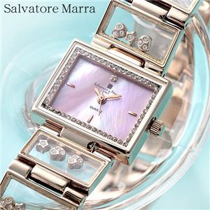 Salvatore Marra(サルバトーレマーラ) ムービングチャームウォッチ SM7032 ピンクシェル