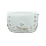 DIOR(ディオール) エナメルコスメポーチ #250 ホワイト×ベージュライン