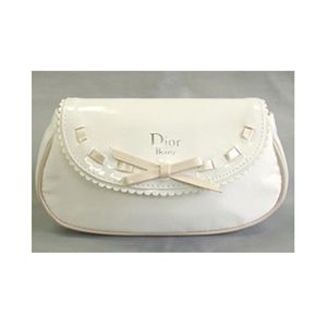 DIOR(ディオール) エナメルコスメポーチ #310 ホワイト×ベージュライン