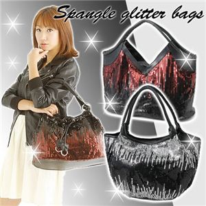 スパンコールグリッターバッグ #102/ワイド シルバー