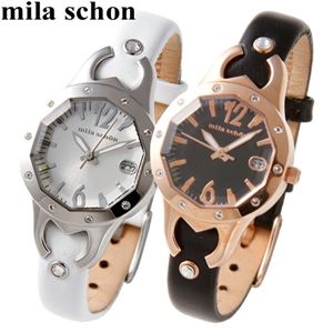 mila schon(ミラ・ショーン) レディース ウォッチ MS.1055L/09/シルバー×ホワイト