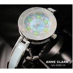 ANNE CLARK（アン・クラーク）レディース腕時計 AA1026-10（文字盤ブルー）　【花柄の文字盤がキュート】　　