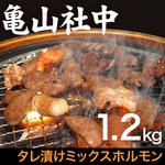 【リニューアル!】亀山社中 タレ漬けミックスホルモン 1.2kg