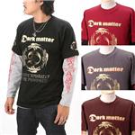 Dark matter Tシャツ＆ロンT 6面プリントレイヤード 2枚組 ブラック×杢グレー M