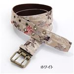 Wピン和柄金魚ベルト ホワイト