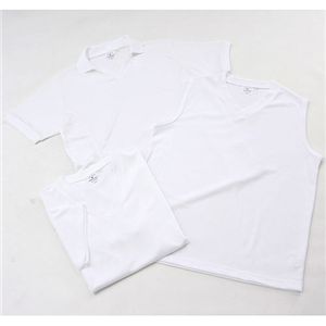 吸汗速乾素材Tシャツ3型セット ホワイト Lサイズ