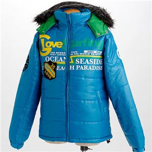 シレー加工 中綿ブルゾン ターコイズブルー LLサイズ