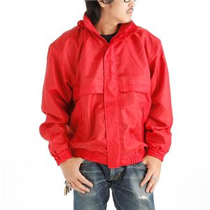 隠れフード付きアクティブJKT レッド Lサイズ