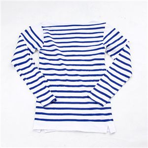 フランス軍ボーダーTシャツレプリカ JU038YN ホワイト×ブルー 98サイズ