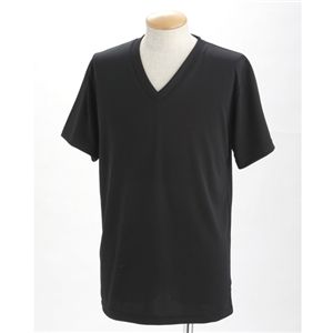 ドライクールファースト立体裁断 Vネック＆Uネック Tシャツ2枚セット ブラック XS