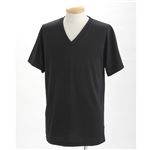 ドライクールファースト立体裁断 Vネック＆Uネック Tシャツ2枚セット ブラック XL