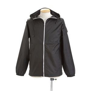 撥水加工マウンテンパーカー L ブラック×ホワイト