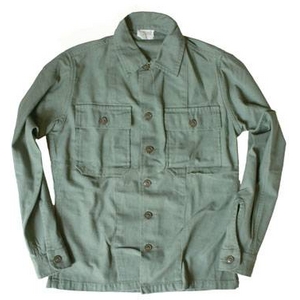 ファーティングシャツレプリカ OG-107オリーブ無地 14 1／2（S）