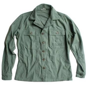 ファーティングシャツレプリカ OG-107オリーブプリント 14 1／2（S）
