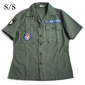 米軍 OG-107 ファティーグシャツ カスタム AIR FORCE “B” 半袖 15（Ｍ）