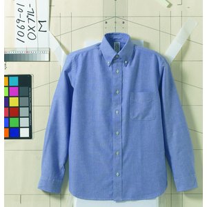 オックスフォードボタウンダウンワンウォッシュ長袖シャツ ＯＸブルー XL