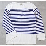 フランスタイプ ボーダーシャツ JU048YN ホワイト×ブルー L 【レプリカ】【新品】 