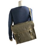 イタリア軍放出 WW2 キャンバスショルダーバッグ BS117NN カーキ 【デットストック】【未使用】