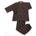 纏（まとい）織作務衣 141-1905 濃茶モカ Lサイズ