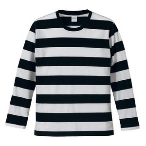 ボールドボーダーロングスリーブＴシャツ CB5519 ブラック＆ホワイト M