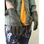 フランス軍放出 レザーグローブ GG043NN グリーン サイズ8（Ｍ相当）【デットストック】【未使用】