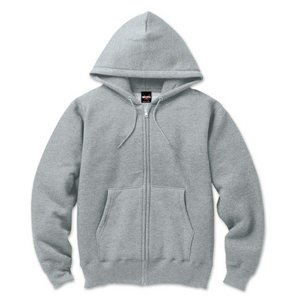 12.5ｏｚヘビーウェイト裏起毛フルジップパーカー 2221 ヘザーグレー Sサイズ