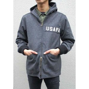 アメリカ空軍士官学校（ＵＳＡＦＡ）カデットメルトンウールパーカー コート JP058YN グレー M 【 レプリカ】