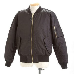アメリカ空軍（米軍） 撥水加工 MA-1フライトジャケット MA1 ブラック LLサイズ 【レプリカ】