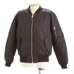 アメリカ空軍（米軍） 撥水加工 MA-1フライトジャケット MA1 ブラック LLサイズ 【レプリカ】