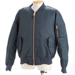 アメリカ空軍（米軍） 撥水加工 MA-1フライトジャケット MA1 ダークネイビー Lサイズ 【レプリカ】
