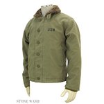 米軍 「N-1」 DECK ジャケット 《ストーンウォッシュ加工》 JJ105YNWS カーキ 34（S）サイズ 【レプリカ】