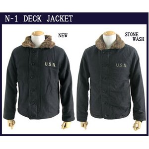 米軍 「N-1」 DECK ジャケット 《ストーンウォッシュ加工》 JJ105YNWS ブラック 32（XS）サイズ 【レプリカ】