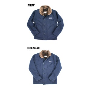 米軍 「N-1」 DECK ジャケット 《ストーンウォッシュ加工》 JJ105YNWS ネイビー 40(XL)サイズ 【レプリカ】