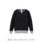 肌触りに拘った8.4オンス ファインフレンチテリー カラーコンビネーション クルーネック スウェット（パイル）CB5189 ブラック S 