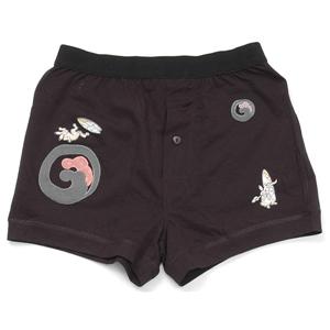 むかしむかし 立体和柄ボクサーパンツ S-2102 A／黒波兎 XL 【NP】