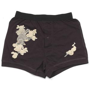 むかしむかし 立体和柄ボクサーパンツ S-2104 D／鷹梅 M 【NP】