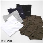 BOBSON(ボブソン）　ボクサーパンツ＆VネックTシャツＭ（パンツ：カーキ２枚　Ｔシャツ：ホワイト・ブラック・グレー・ネイビー各色１枚計６枚）