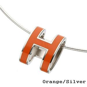 HERMES ポップアッシュ ペンダント ORANGE/silver