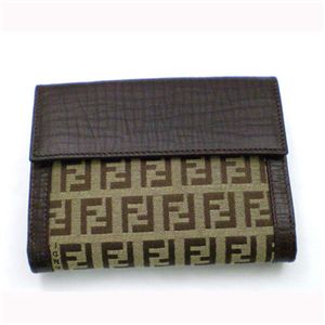 FENDI フェンディ ズッキーノ Wホック長財布 【B】8M0035TN9LK9/MORO(ベージュ×ブラウン)