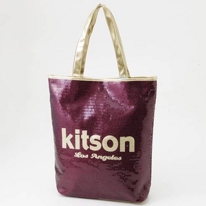 KITSON（キットソン） スパンコール トートバッグ 003601・Burgandy×Gold