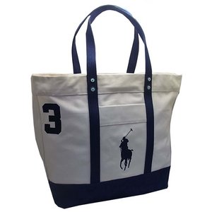 POLO RALPH LAUREN キャンバス トートバッグ BIG PONY 4BC NAT/NWP NV