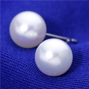 K14WG（ホワイトゴールド）大珠8mm パールピアス【あこや真珠】178469 