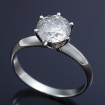 プラチナ（Pt900）大粒1.5ctダイヤモンドリング（指輪）184777 13号