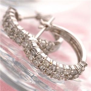 0.5ctダイヤハーフエタニティフープピアス