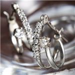 K18WG ダイヤ14石0.1ct エタニティピアス