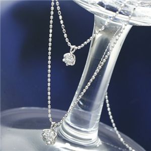 プラチナダイヤモンド2連ネックレス 計0.5ct